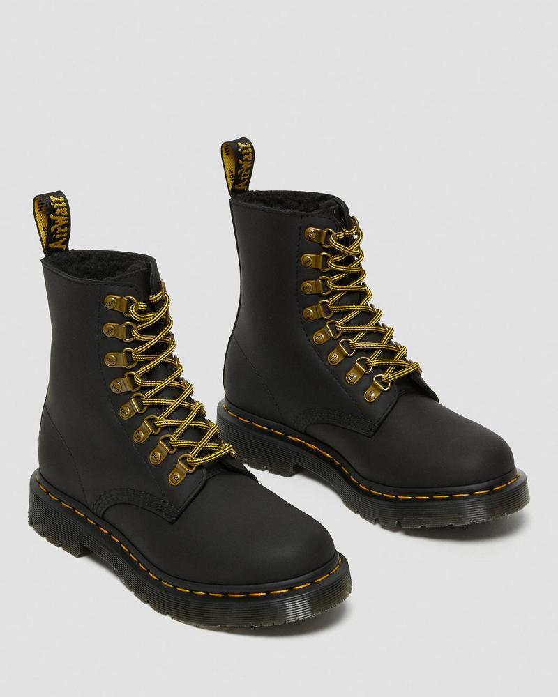 Dr Martens 1460 Pascal DM's Wintergrip Læder Vinterstøvler Dame Sort | DK 275BEX